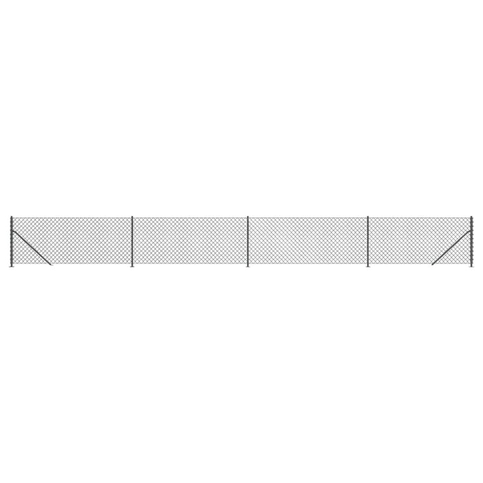 Recinzione a Rete con Flangia Antracite 0,8x10 m 153984