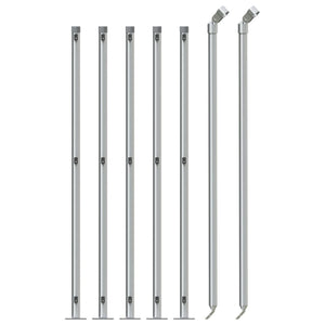 Recinzione a Rete con Flangia Argento 0,8x10 m