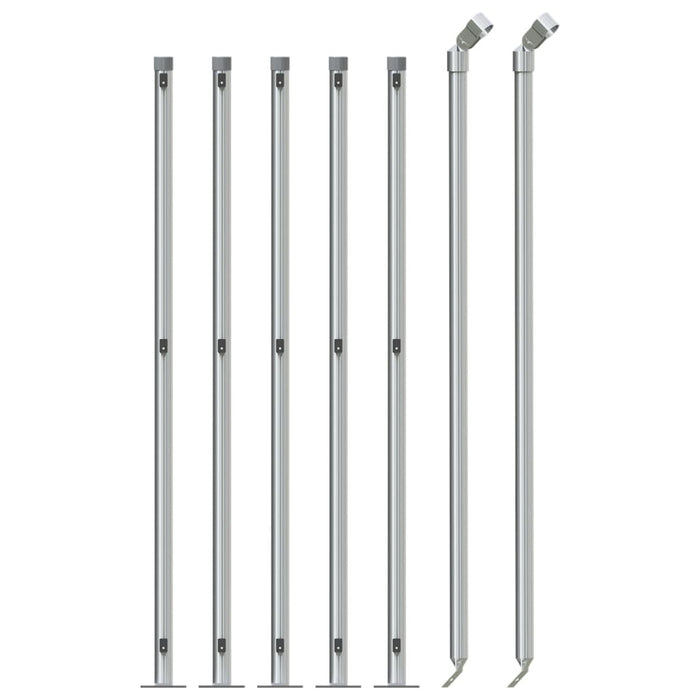 Recinzione a Rete con Flangia Argento 0,8x10 m