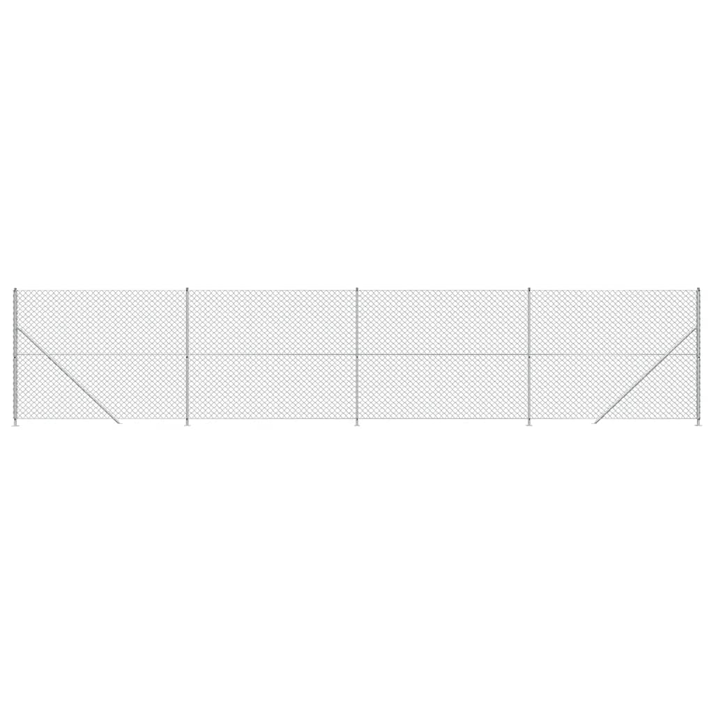 Recinzione a Rete con Flangia Argento 2x10 m 154038