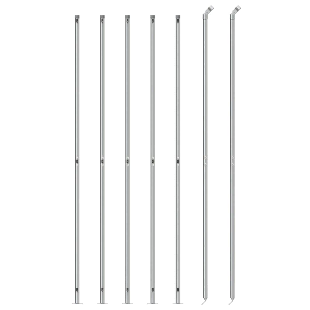 Recinzione a Rete con Flangia Argento 2x10 m 154038