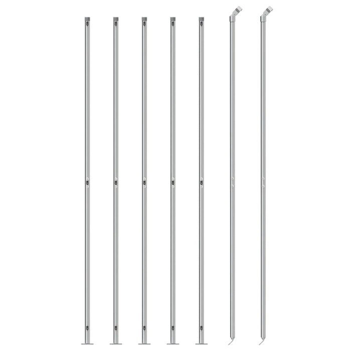 Recinzione a Rete con Flangia Argento 2x10 m 154038