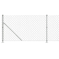 Recinzione a Rete con Flangia Argento 0,8x25 m 154040