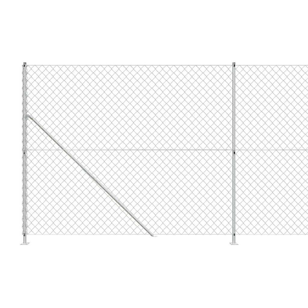 Recinzione a Rete con Flangia Argento 1,6x25 m 154044