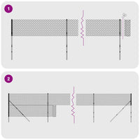 Recinzione a Rete con Flangia Argento 1,8x25 m 154045