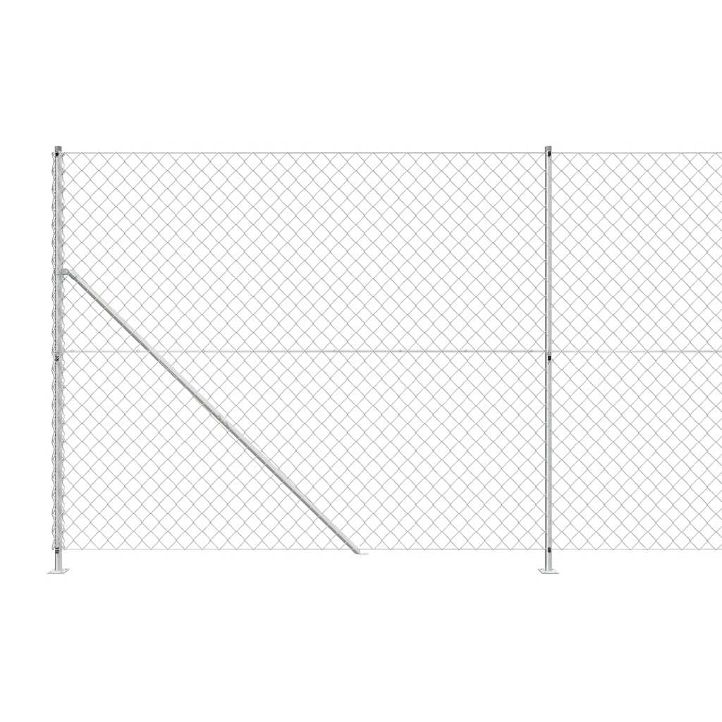 Recinzione a Rete con Flangia Argento 1,8x25 m 154045