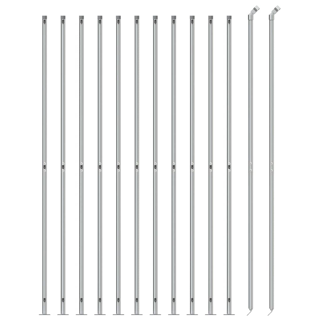 Recinzione a Rete con Flangia Argento 2x25 m 154046