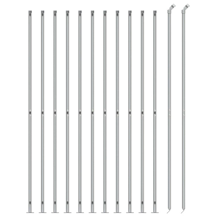 Recinzione a Rete con Flangia Argento 2x25 m 154046