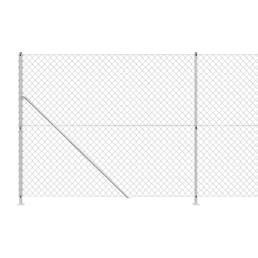 Recinzione a Rete con Flangia Argento 2x25 m 154046