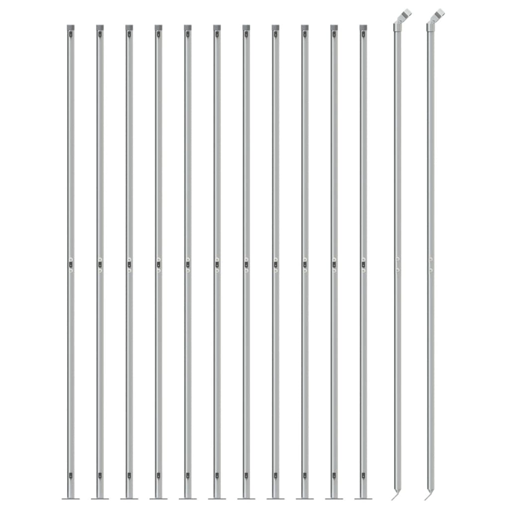 Recinzione a Rete con Flangia Argento 2,2,25 m 154047