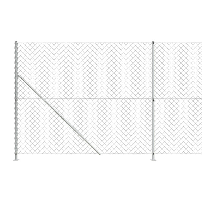 Recinzione a Rete con Flangia Argento 2,2,25 m 154047