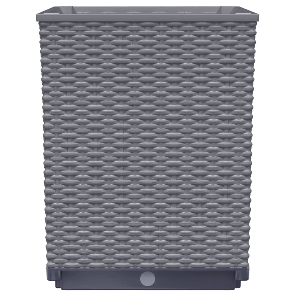 Vaso per fioriera aiuola rialzata piante fiori giardino terrazze set da 2 30 x 30 x 37 cm polipropilene grigio 02_0038924