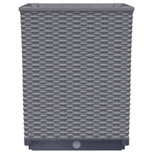 Vaso per fioriera aiuola rialzata piante fiori giardino terrazze set da 2 30 x 30 x 37 cm polipropilene grigio 02_0038924