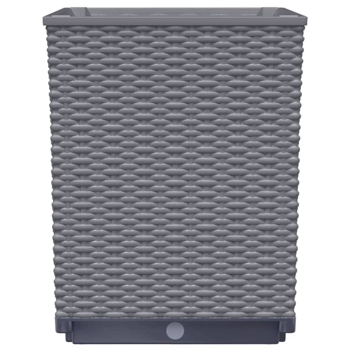 Vaso per fioriera aiuola rialzata piante fiori giardino terrazze set da 2 30 x 30 x 37 cm polipropilene grigio 02_0038924