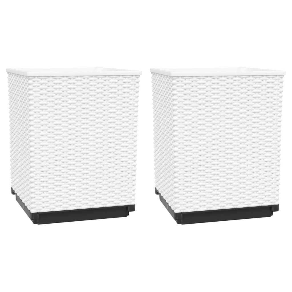 Vaso per fioriera aiuola rialzata piante fiori giardino terrazze set da 2 30 x 30 x 37 cm polipropilene bianco 02_0038923
