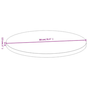 Piano del Tavolo Ø80x2,5 cm in Bambù 352683