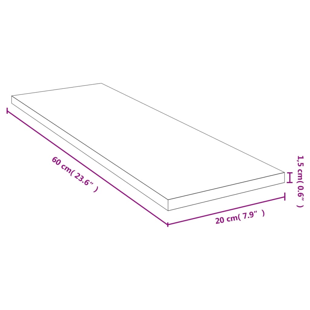 Scaffale a Parete 60x20x1,5 cm in Bambù
