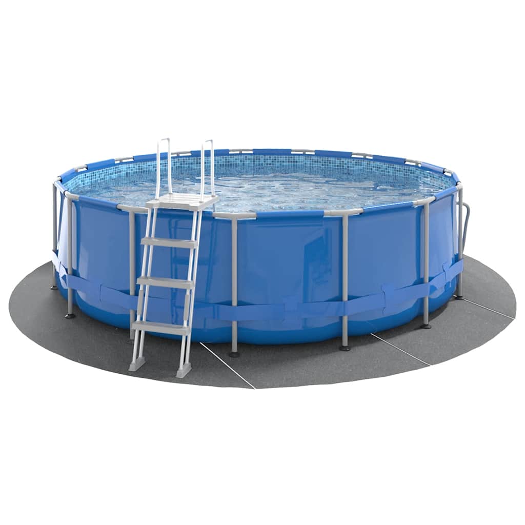 Telo Sotto Piscina Grigio Chiaro Ø428 cm Geotessile Poliestere 94219