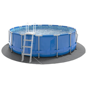 Telo Sotto Piscina Grigio Chiaro Ø428 cm Geotessile Poliestere 94219