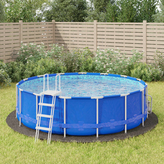 Telo Sotto Piscina Grigio Chiaro Ã˜428 cm Geotessile Poliestere