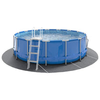 Telo Sotto Piscina Grigio Chiaro Ø458 cm Geotessile Poliestere 94220