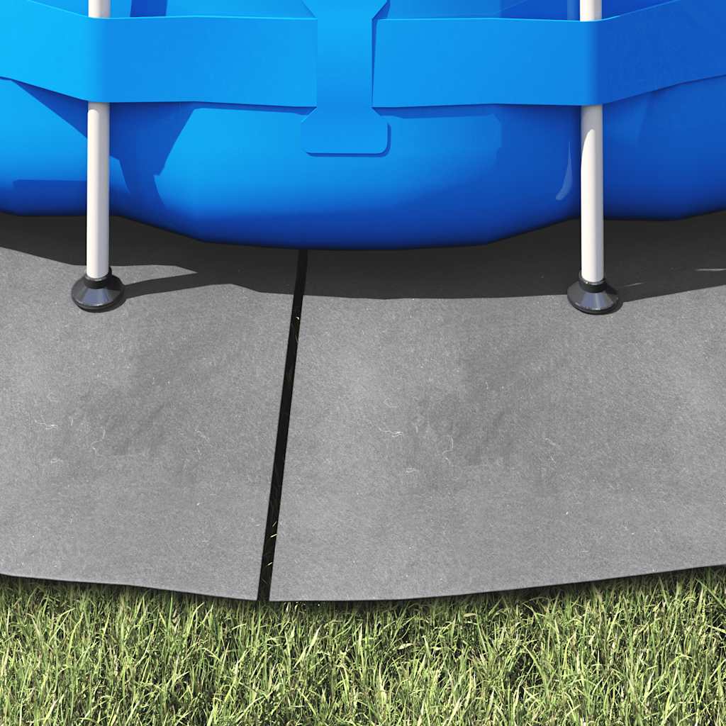 Telo Sotto Piscina Grigio Chiaro Ø244 cm Geotessile Poliestere 94223