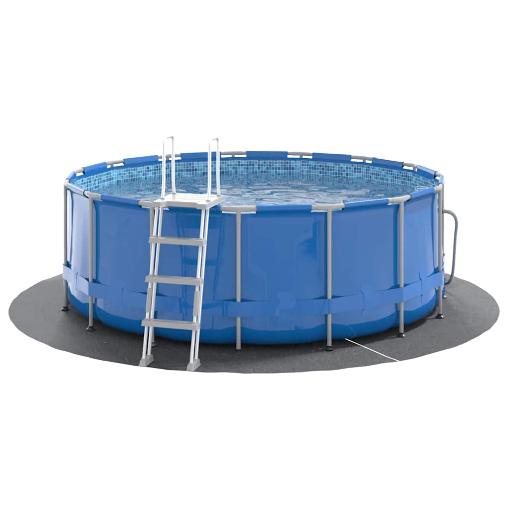 Telo Sotto Piscina Grigio Chiaro Ø244 cm Geotessile Poliestere 94223