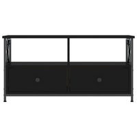 Mobile Porta TV Nero 90x33x45 cm in Legno Multistrato e Ferro 831793