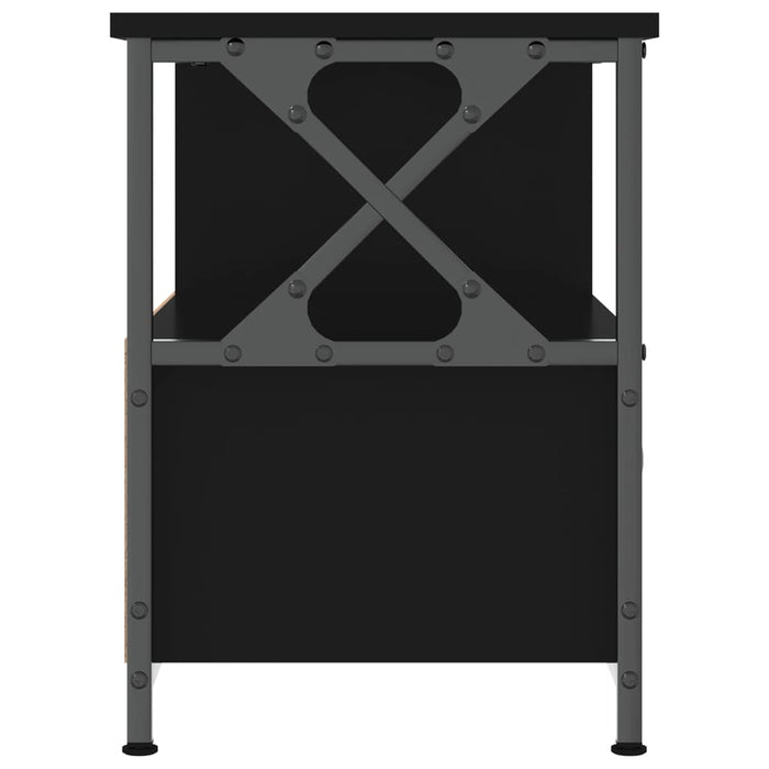 Mobile Porta TV Nero 90x33x45 cm in Legno Multistrato e Ferro 831793