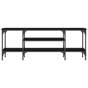 Mobile Porta TV Nero 121x35x45 cm in Legno Multistrato e Ferro 831803