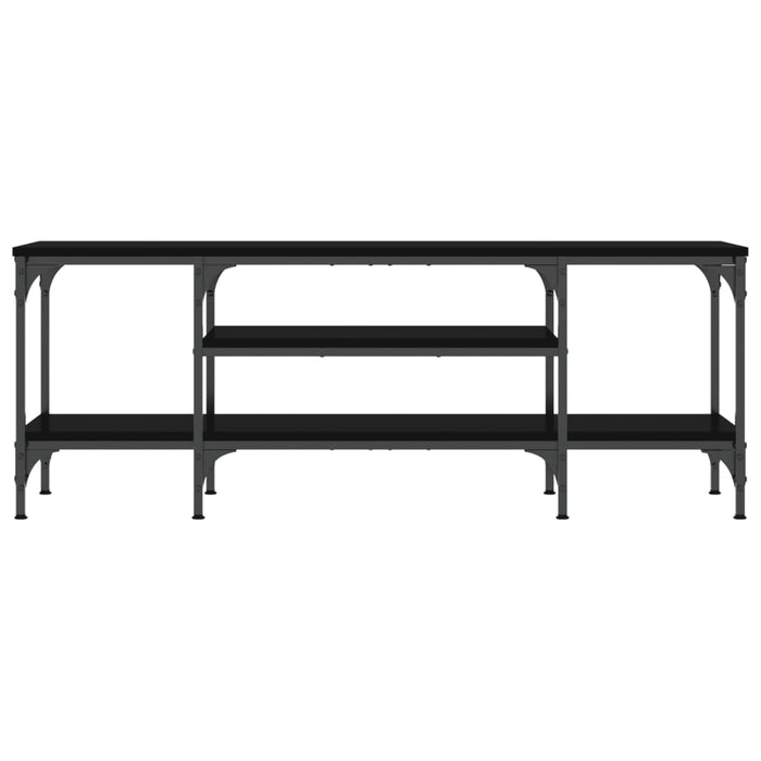 Mobile Porta TV Nero 121x35x45 cm in Legno Multistrato e Ferro 831803