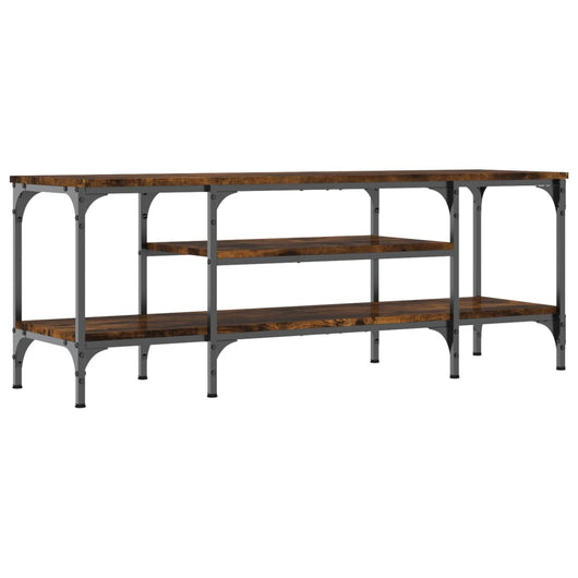 Mobile TV-Credenza per TV-Console TV Rovere Fumo 121x35x45 cm in Legno Multistrato e Ferro