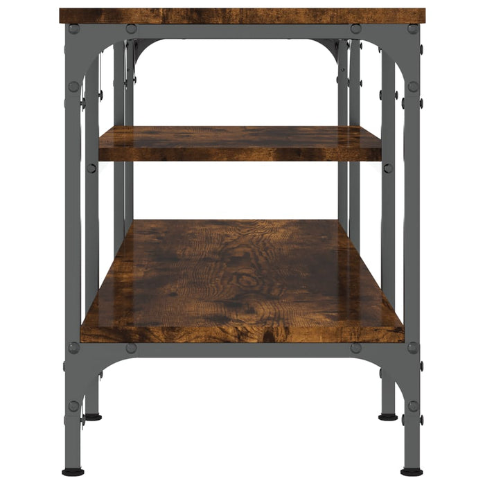 Mobile TV-Credenza per TV-Console TV Rovere Fumo 121x35x45 cm in Legno Multistrato e Ferro