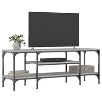 Mobile TV Grigio Sonoma 121x35x45 cm Legno Multistrato e Ferro 831806