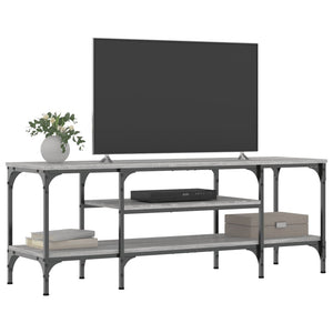 Mobile TV Grigio Sonoma 121x35x45 cm Legno Multistrato e Ferro 831806