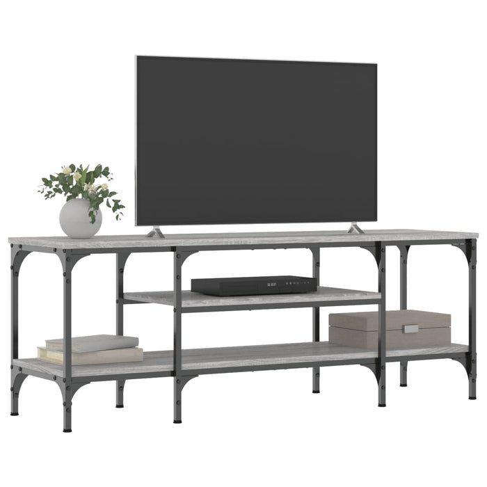 Mobile TV Grigio Sonoma 121x35x45 cm Legno Multistrato e Ferro 831806