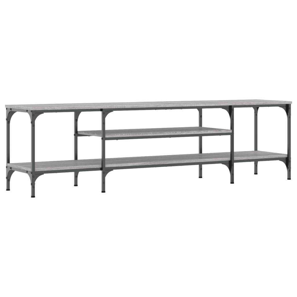 Mobile TV-Credenza TV-Console TV Grigio Sonoma 161x35x45 cm Legno Multistrato e Ferro
