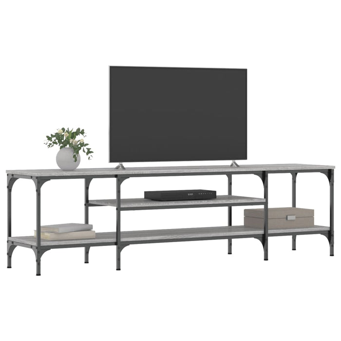 Mobile TV-Credenza TV-Console TV Grigio Sonoma 161x35x45 cm Legno Multistrato e Ferro