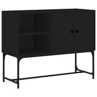 Credenza-Buffet-Armadio da cucina Nera 100x40x79,5 cm in Legno Multistrato