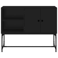 Credenza-Buffet-Armadio da cucina Nera 100x40x79,5 cm in Legno Multistrato