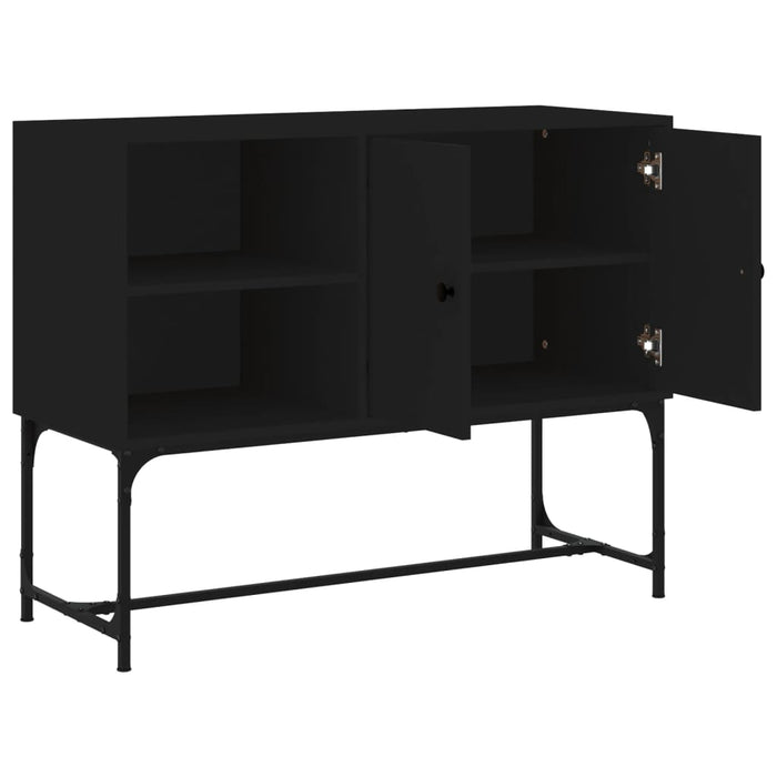 Credenza-Buffet-Armadio da cucina Nera 100x40x79,5 cm in Legno Multistrato