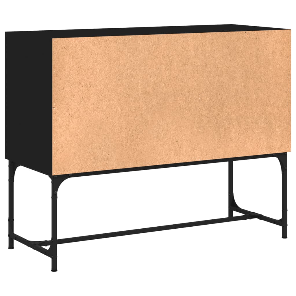 Credenza-Buffet-Armadio da cucina Nera 100x40x79,5 cm in Legno Multistrato