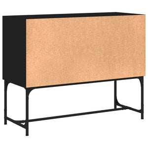 Credenza-Buffet-Armadio da cucina Nera 100x40x79,5 cm in Legno Multistrato