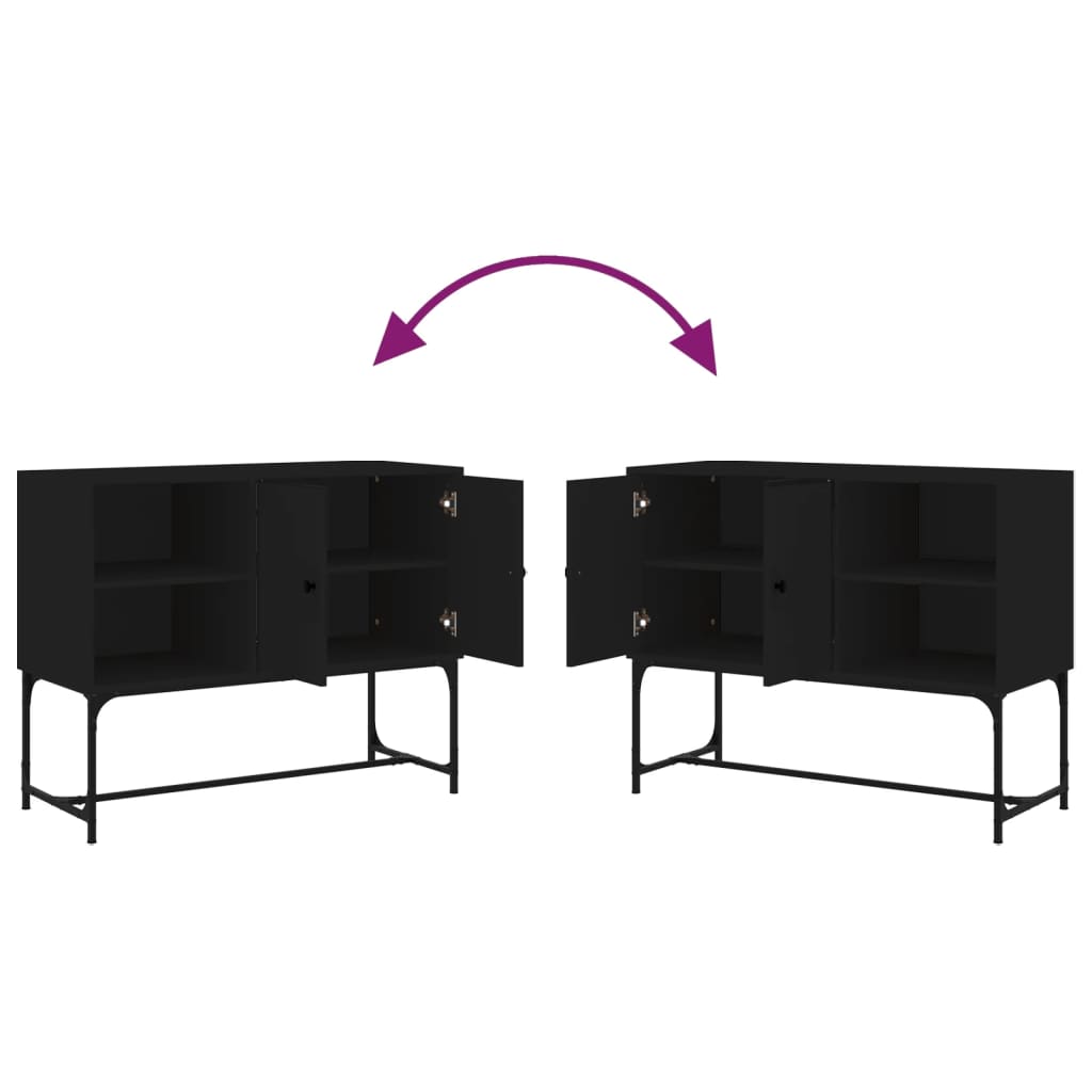 Credenza Nera 100x40x79,5 cm in Legno Multistrato 831818