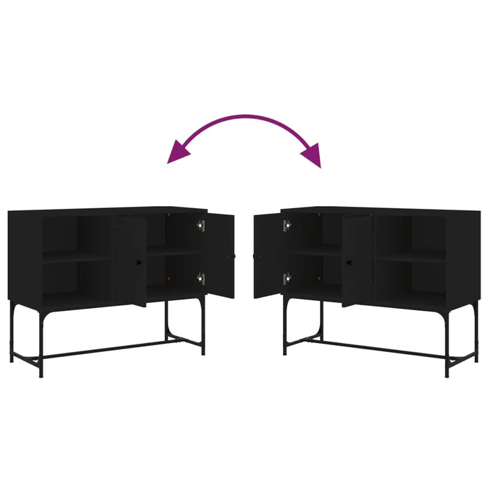 Credenza Nera 100x40x79,5 cm in Legno Multistrato 831818