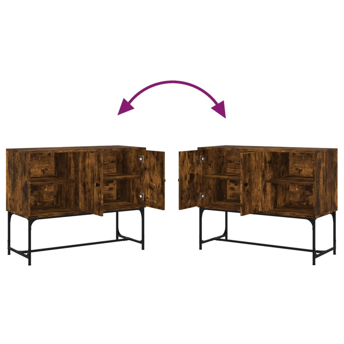 Credenza Rovere Fumo 100x40x79,5 cm in Legno Multistrato 831820