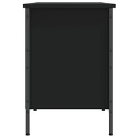 Scarpiera Nera 131x35x50 cm in Legno Multistrato 831848