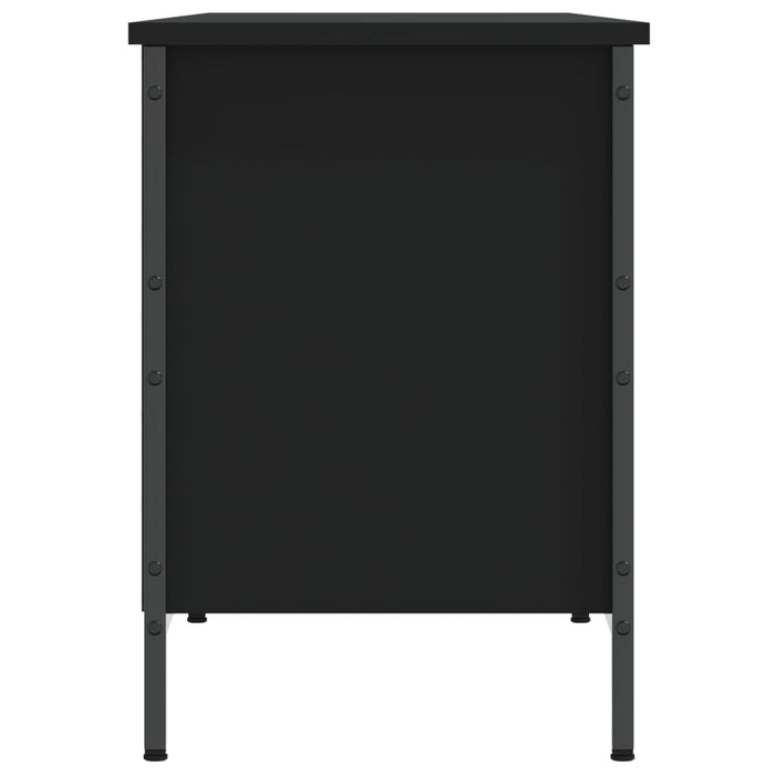 Scarpiera Nera 131x35x50 cm in Legno Multistrato 831848