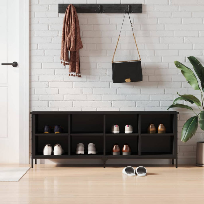 Scarpiera Nera 131x35x50 cm in Legno Multistratocod mxl 79229