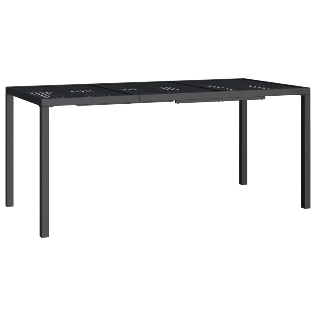 Tavolo da Giardino Antracite 165x80x72 cm Acciaio 362746